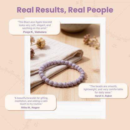 Blue Lace Agate Bracelet for Men Women Boys and Girls - plusvalueindia