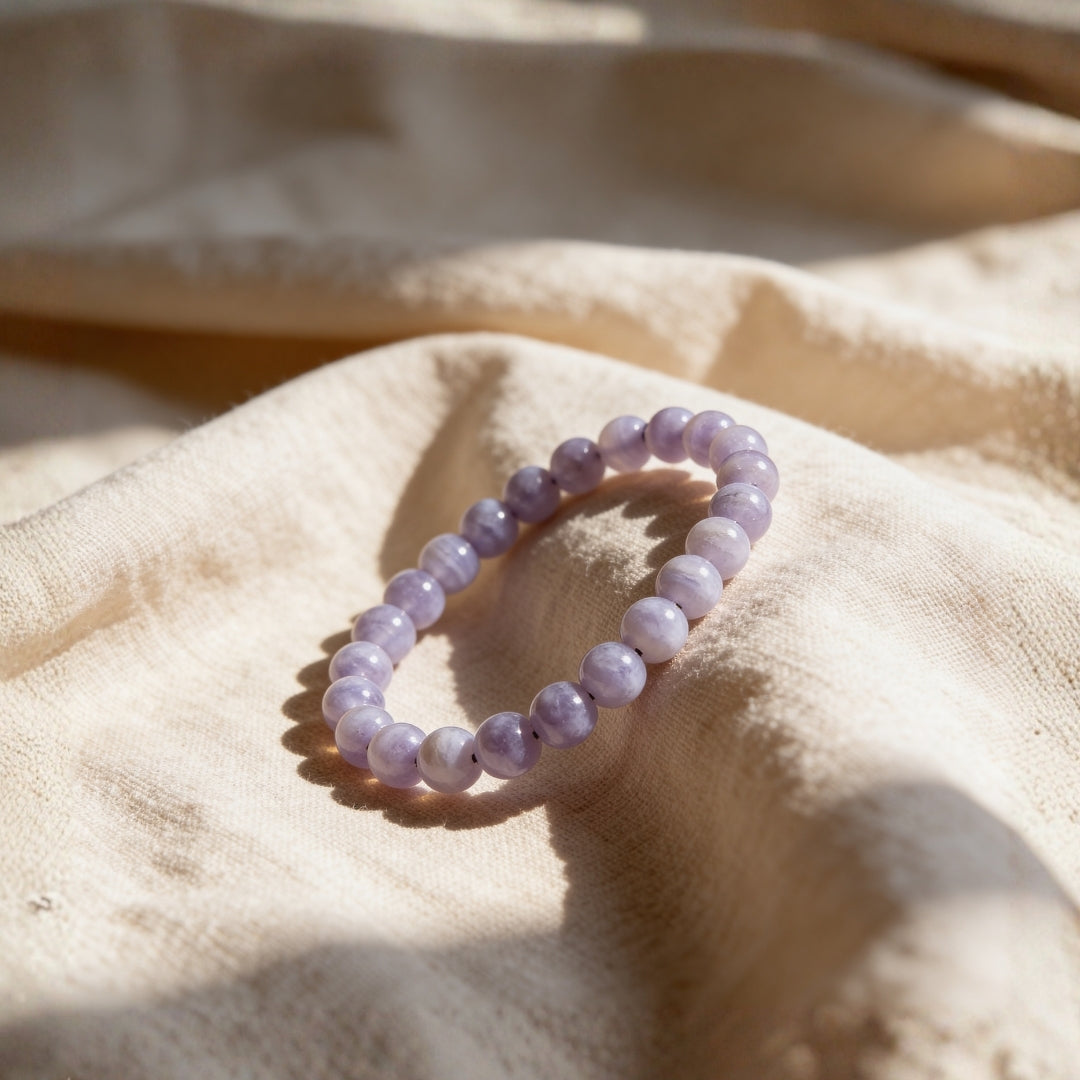 Blue Lace Agate Bracelet for Men Women Boys and Girls