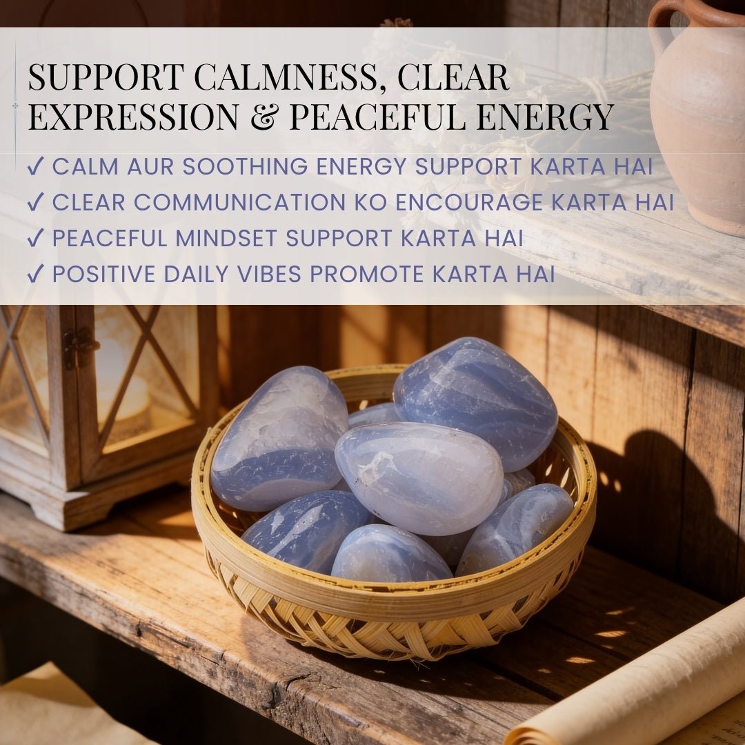 Blue Lace Agate Tumbled Stone Pebbles - plusvalueindia