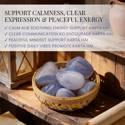 Blue Lace Agate Tumbled Stone Pebbles - plusvalueindia