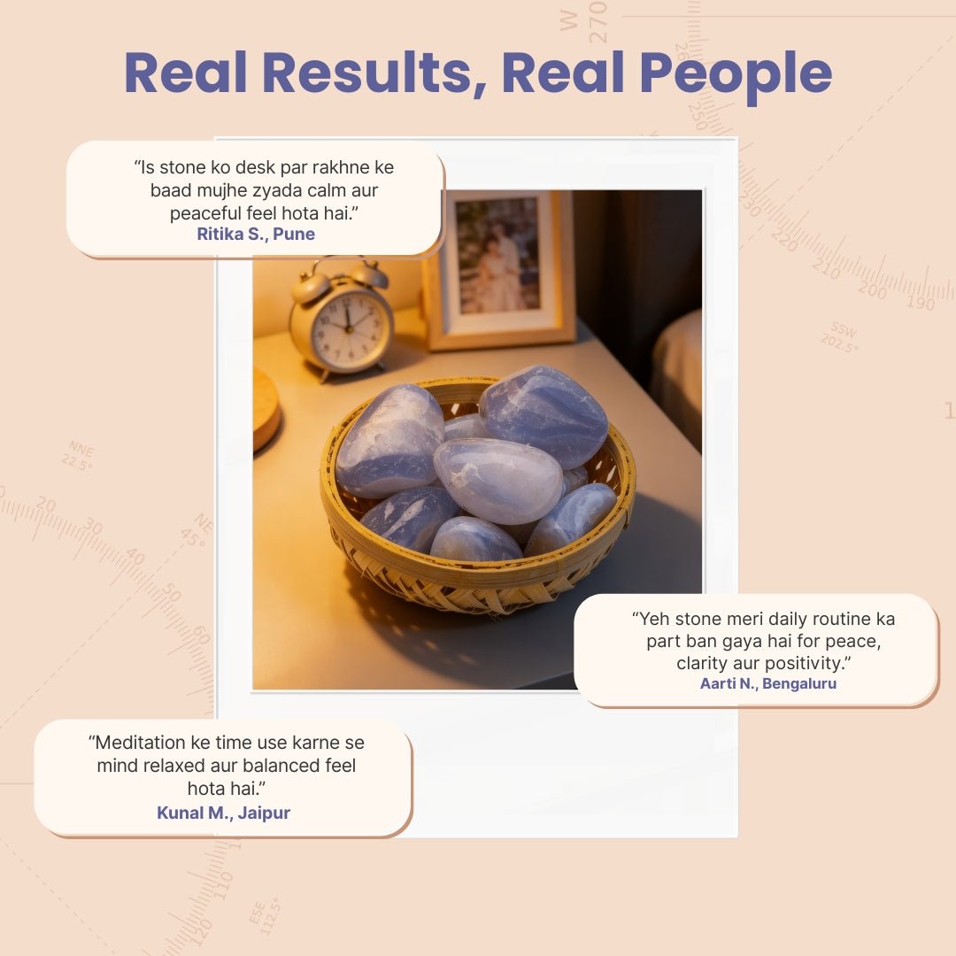 Blue Lace Agate Tumbled Stone Pebbles - plusvalueindia