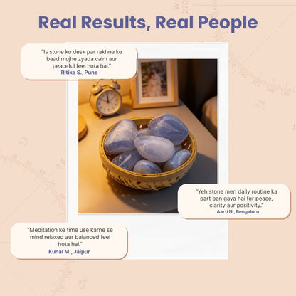 Blue Lace Agate Tumbled Stone Pebbles - plusvalueindia