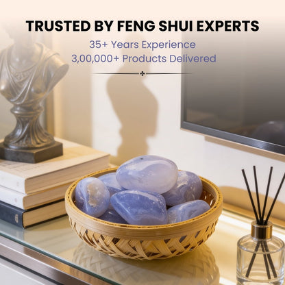 Blue Lace Agate Tumbled Stone Pebbles - plusvalueindia