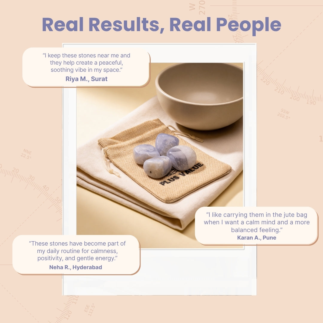 Blue Lace Agate Tumbled Stone Pebbles