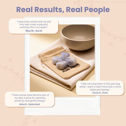 Blue Lace Agate Tumbled Stone Pebbles