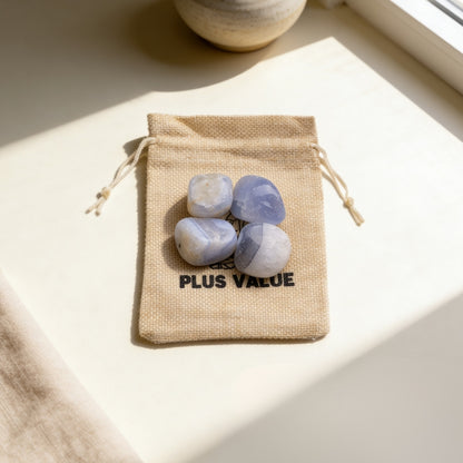 Blue Lace Agate Tumbled Stone Pebbles