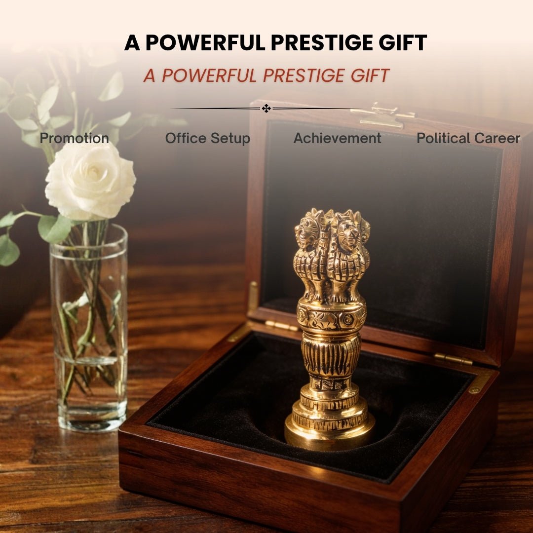 Brass Ashoka Pillar Stambha 6" Success in Politics & Political Career & For Getting Political Projects - plusvalueindia