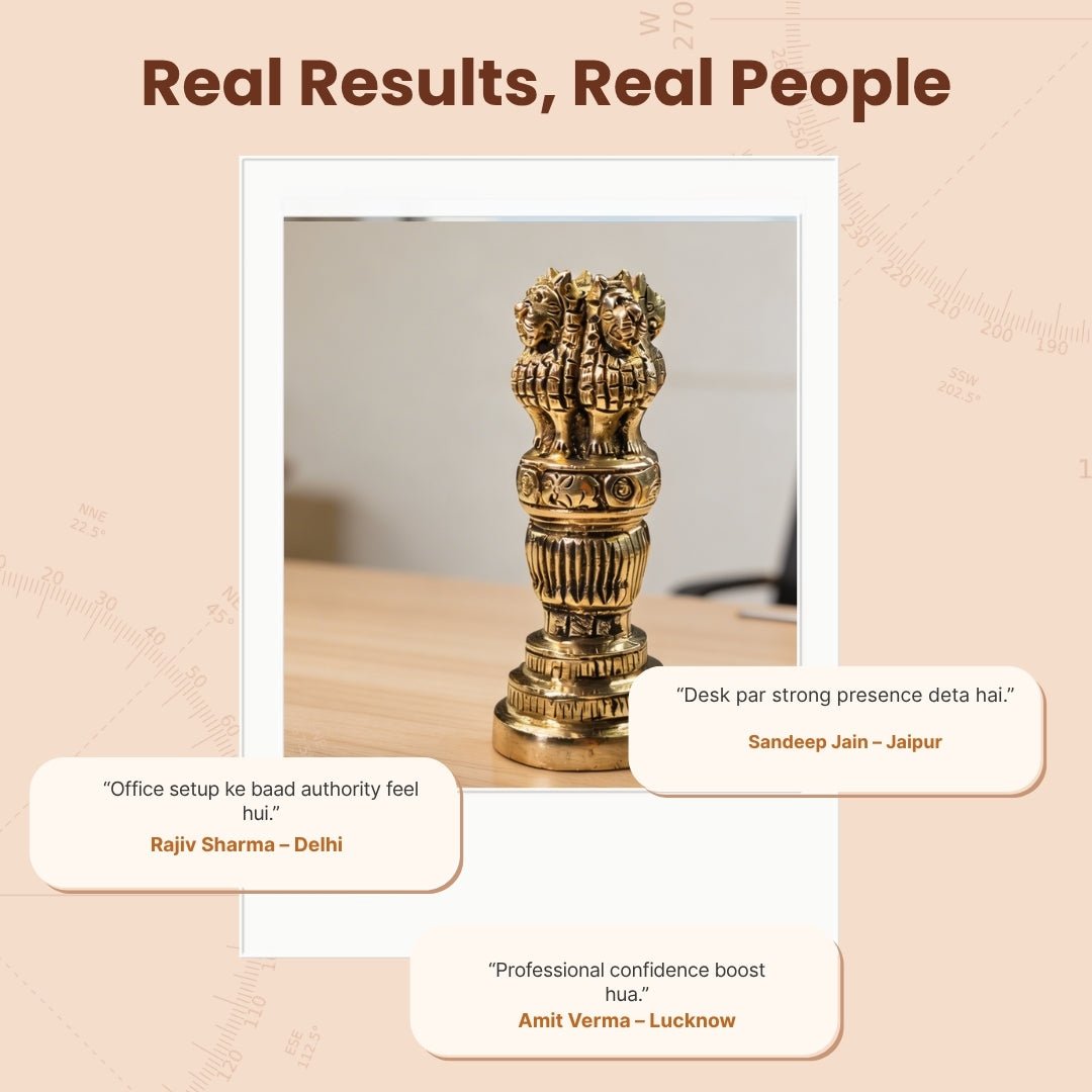 Brass Ashoka Pillar Stambha 6" Success in Politics & Political Career & For Getting Political Projects - plusvalueindia