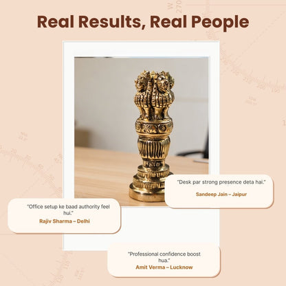 Brass Ashoka Pillar Stambha 6" Success in Politics & Political Career & For Getting Political Projects - plusvalueindia