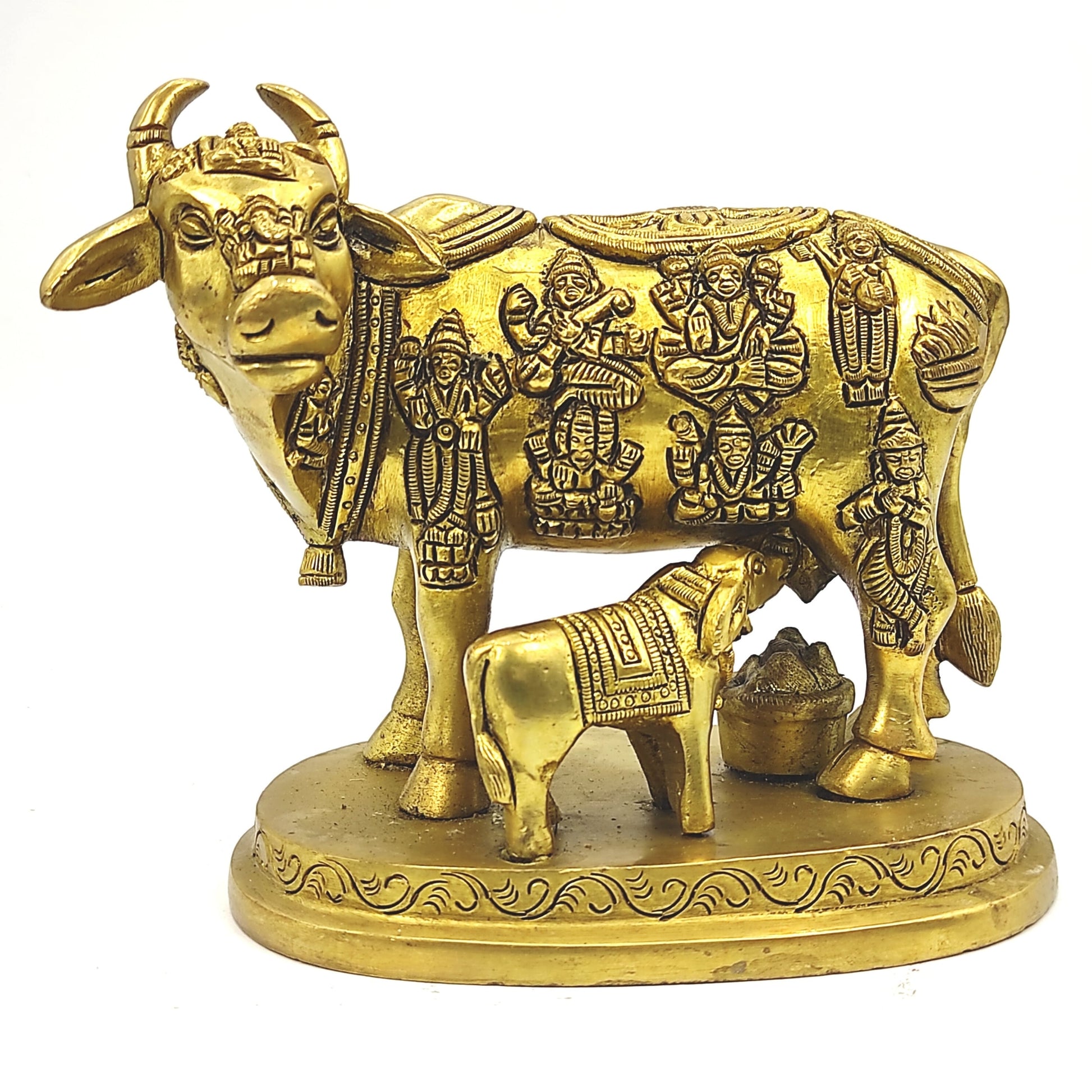 brass metal brahmand kamdhenu cow vastu
