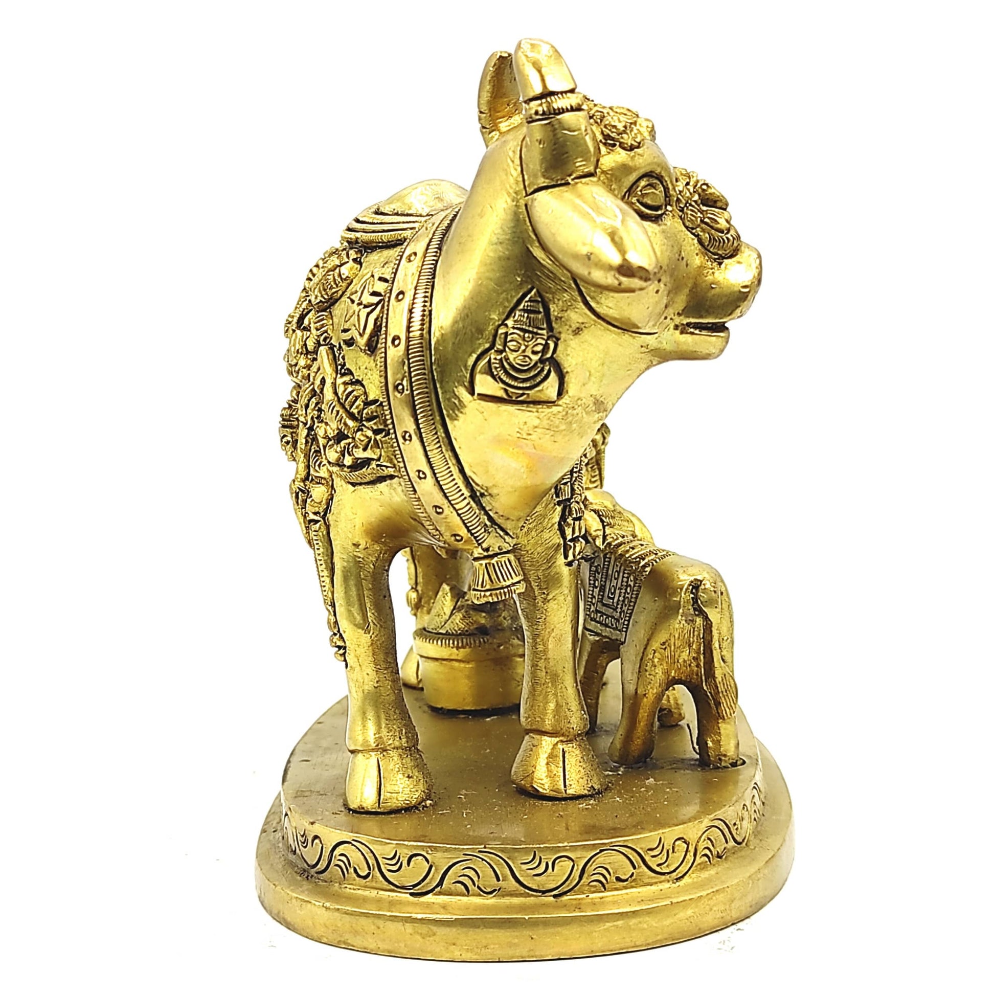 brass metal kamdhenu cow brahmand vastu remedy item