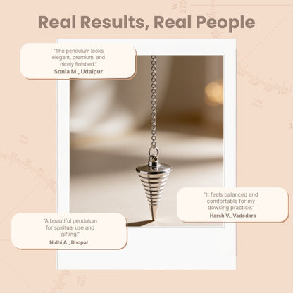 New Brass Dowsing Pendulum Silver Plated - Model - Aura for Dowser, Reiki, Aura - plusvalueindia