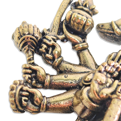 Brass Panchmukhi Hanuman Wall Hanging for Main Door Entrance – 4 Inch Idol - plusvalueindia