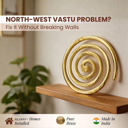 Brass Helix Vastu Remedies for North-West Vaastu Defects Like Entrance, Toilet, Kitchen, Extended Corner & Cuts - plusvalueindia