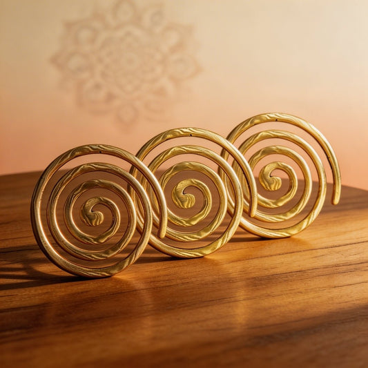 Brass Helix Vastu Remedies for North - West Main Door Entrance, Kitchen, Bedroom Vaastu Dosh Defects Nivaran Home, Office, Plot (3pc Set) - plusvalueindia