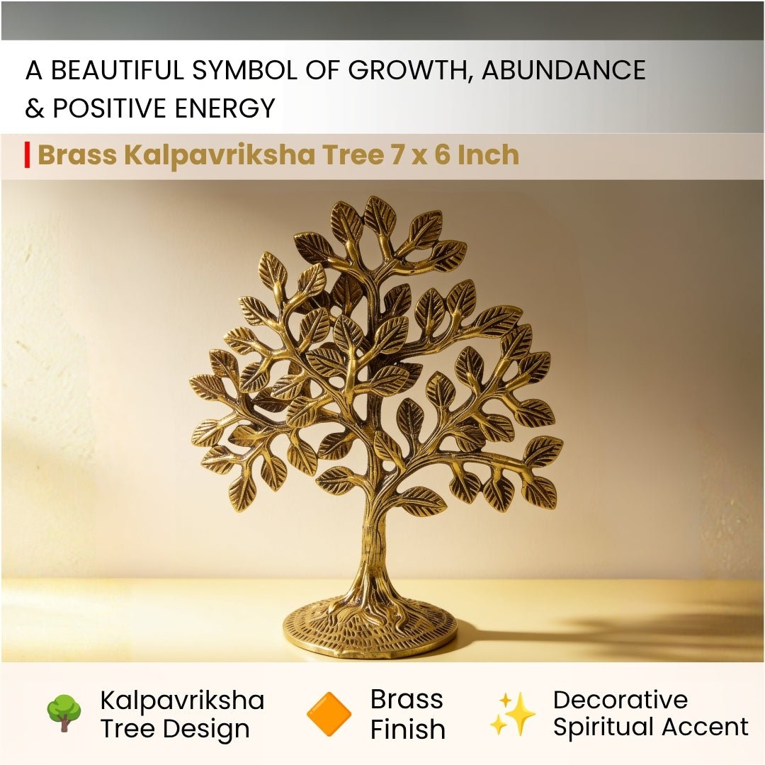 Brass Kalpavriksha Tree of Life for Vastu - Good Luck and Prosperity Decor for Home and Office - plusvalueindia