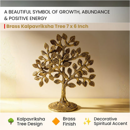Brass Kalpavriksha Tree of Life for Vastu - Good Luck and Prosperity Decor for Home and Office - plusvalueindia