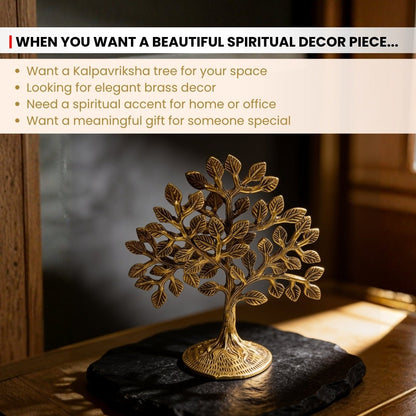 Brass Kalpavriksha Tree of Life for Vastu - Good Luck and Prosperity Decor for Home and Office - plusvalueindia