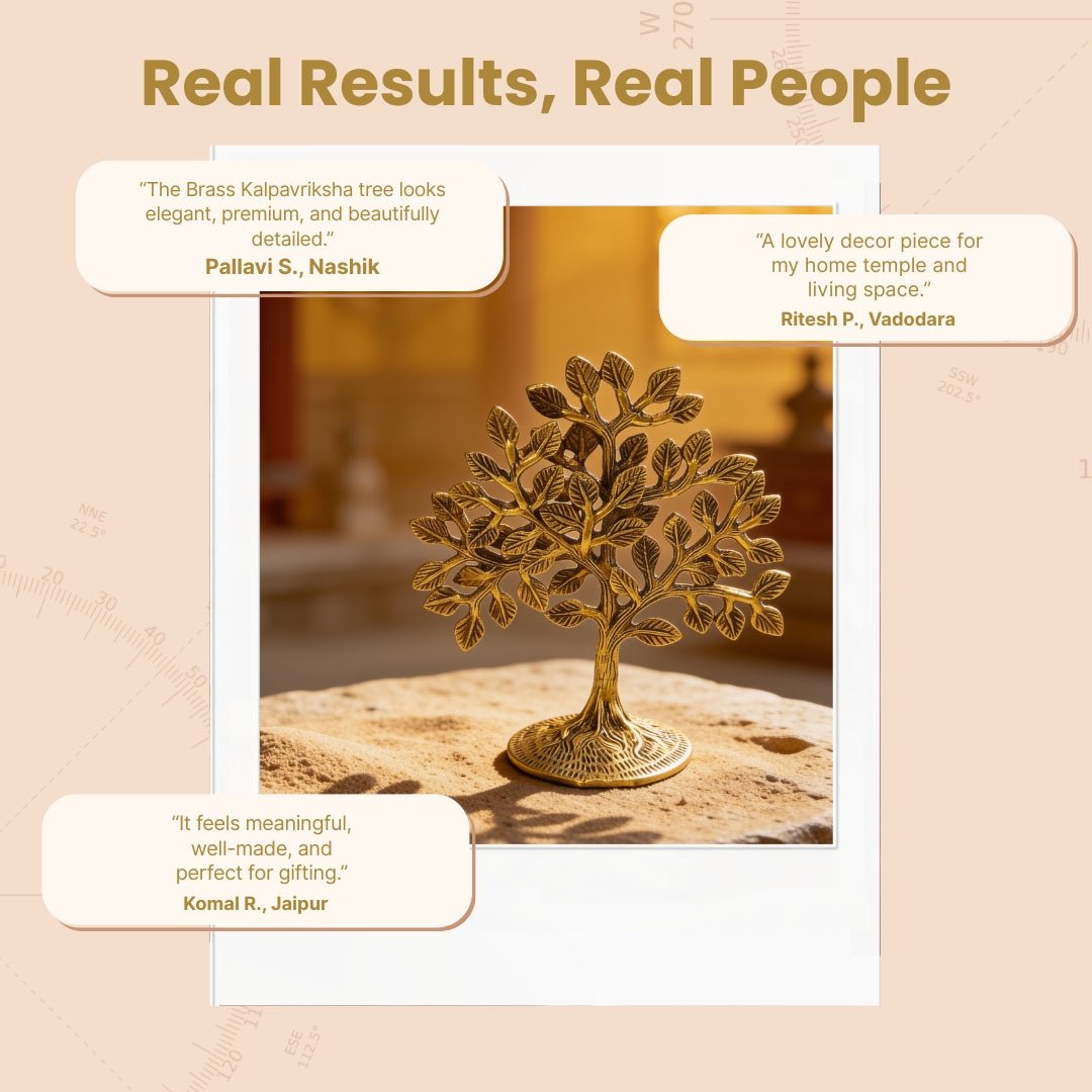 Brass Kalpavriksha Tree of Life for Vastu - Good Luck and Prosperity Decor for Home and Office - plusvalueindia