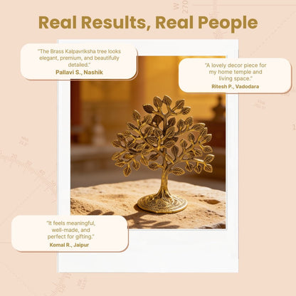 Brass Kalpavriksha Tree of Life for Vastu - Good Luck and Prosperity Decor for Home and Office - plusvalueindia