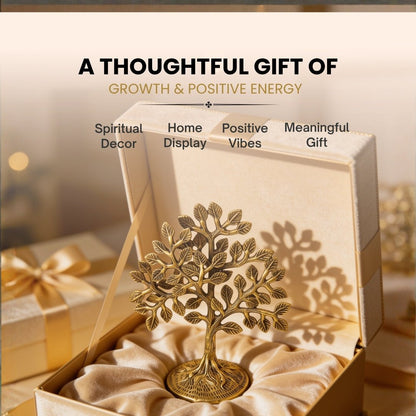 Brass Kalpavriksha Tree of Life for Vastu - Good Luck and Prosperity Decor for Home and Office - plusvalueindia