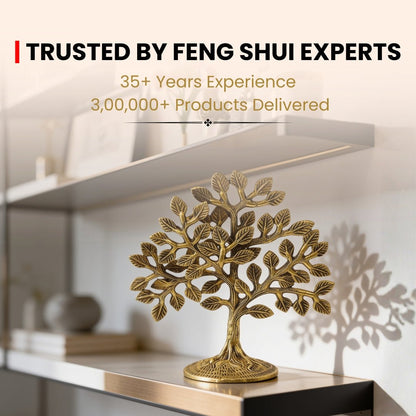 Brass Kalpavriksha Tree of Life for Vastu - Good Luck and Prosperity Decor for Home and Office - plusvalueindia