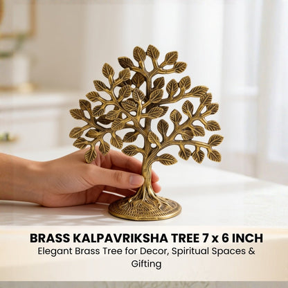 Brass Kalpavriksha Tree of Life for Vastu - Good Luck and Prosperity Decor for Home and Office - plusvalueindia