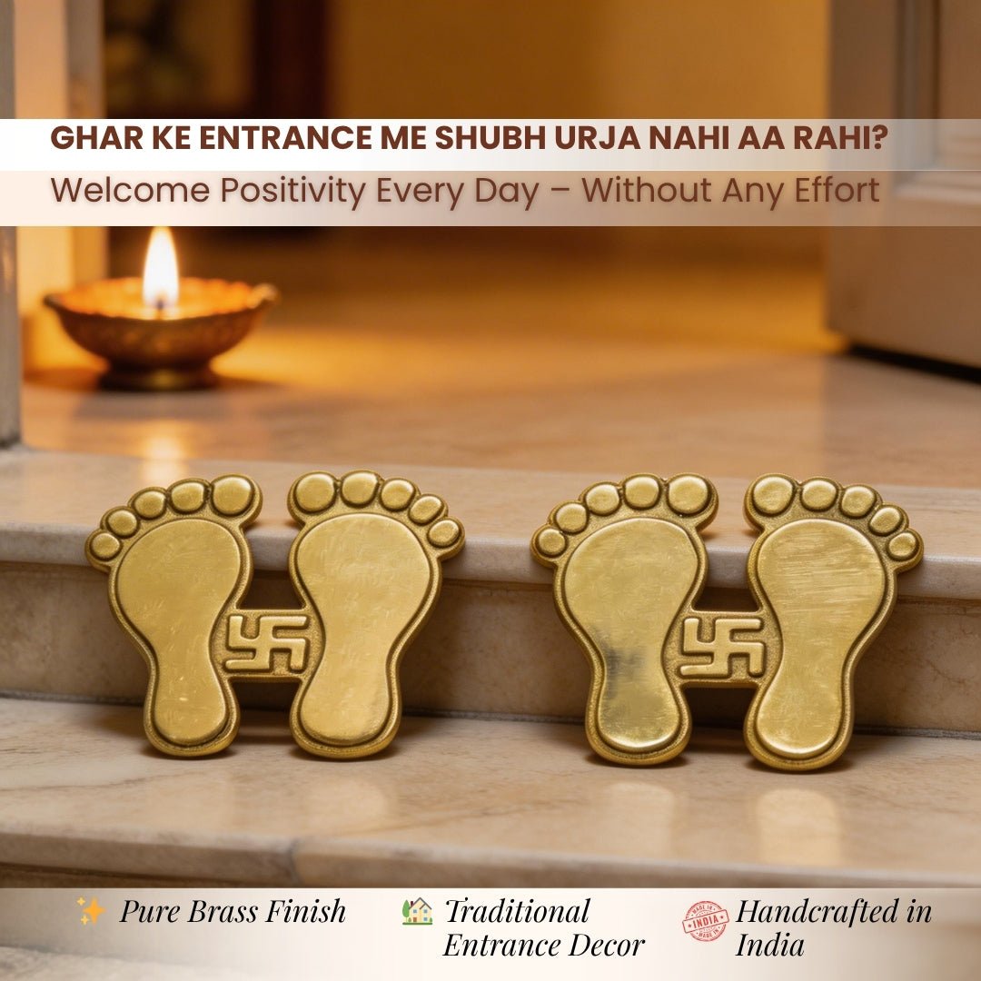 Brass Lakshmi Charan Paduka (Pair 3 Inch Each) - plusvalueindia