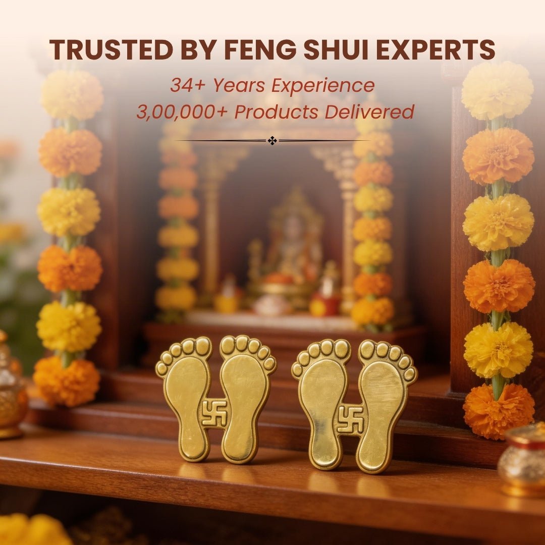 Brass Lakshmi Charan Paduka (Pair 3 Inch Each) - plusvalueindia