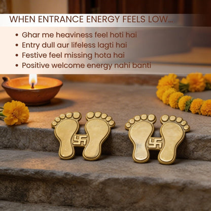 Brass Lakshmi Charan Paduka (Pair 3 Inch Each) - plusvalueindia