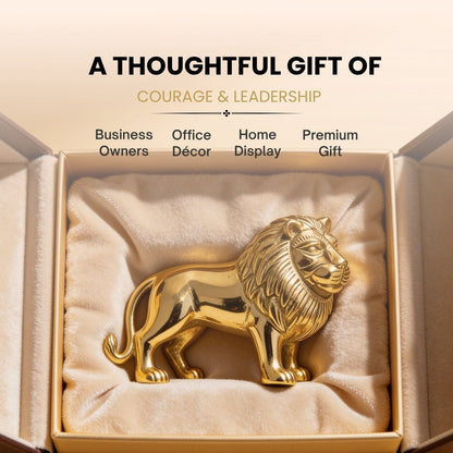 Brass Lion Statue Feng Shui Vastu Shastra Indian Decor Handicraft and Home Decor Product - plusvalueindia
