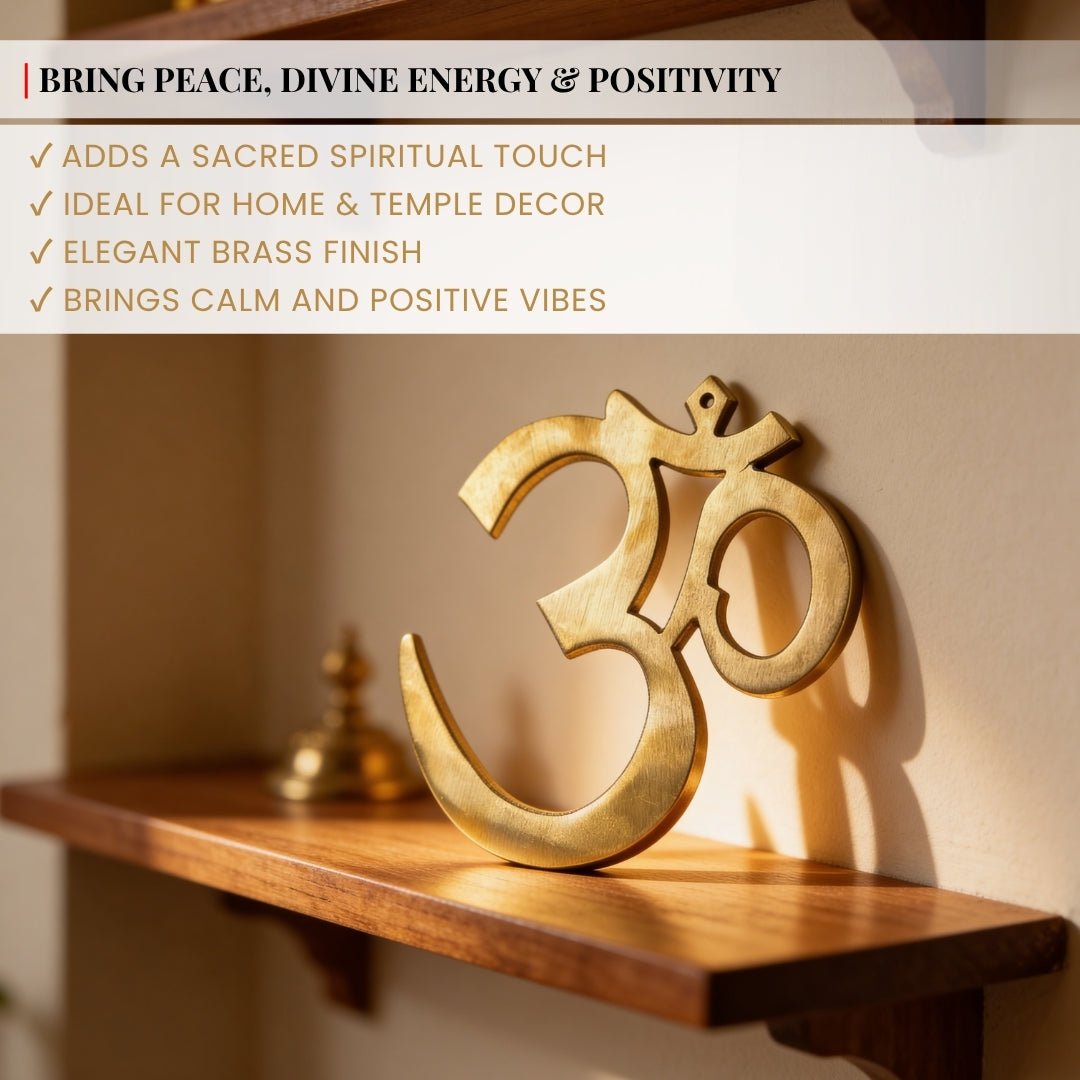 Brass Om Wall Hanging – Auspicious Vastu Remedy for Good Luck, Success, and Positive Energy - plusvalueindia