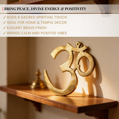 Brass Om Wall Hanging – Auspicious Vastu Remedy for Good Luck, Success, and Positive Energy - plusvalueindia
