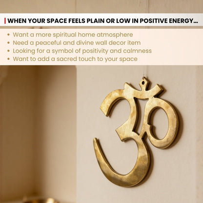 Brass Om Wall Hanging – Auspicious Vastu Remedy for Good Luck, Success, and Positive Energy - plusvalueindia