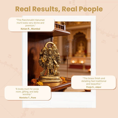 Brass Panchmukhi Mahabali Hanuman for South Facing House Vastu - plusvalueindia