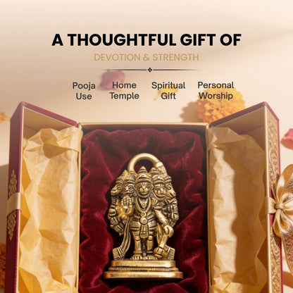 Brass Panchmukhi Mahabali Hanuman for South Facing House Vastu - plusvalueindia