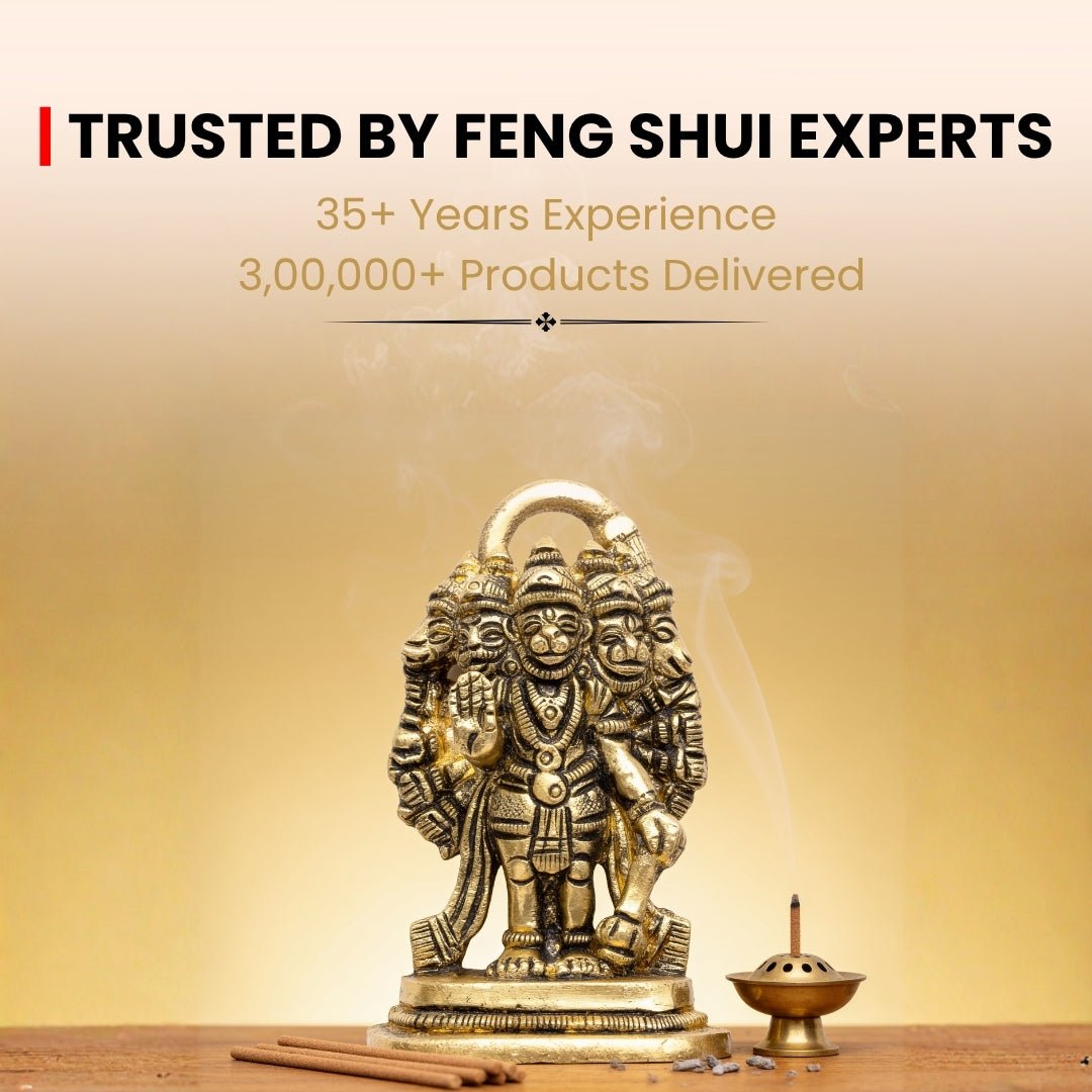 Brass Panchmukhi Mahabali Hanuman for South Facing House Vastu - plusvalueindia