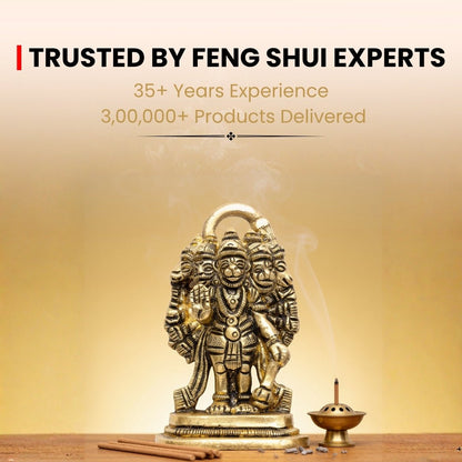 Brass Panchmukhi Mahabali Hanuman for South Facing House Vastu - plusvalueindia