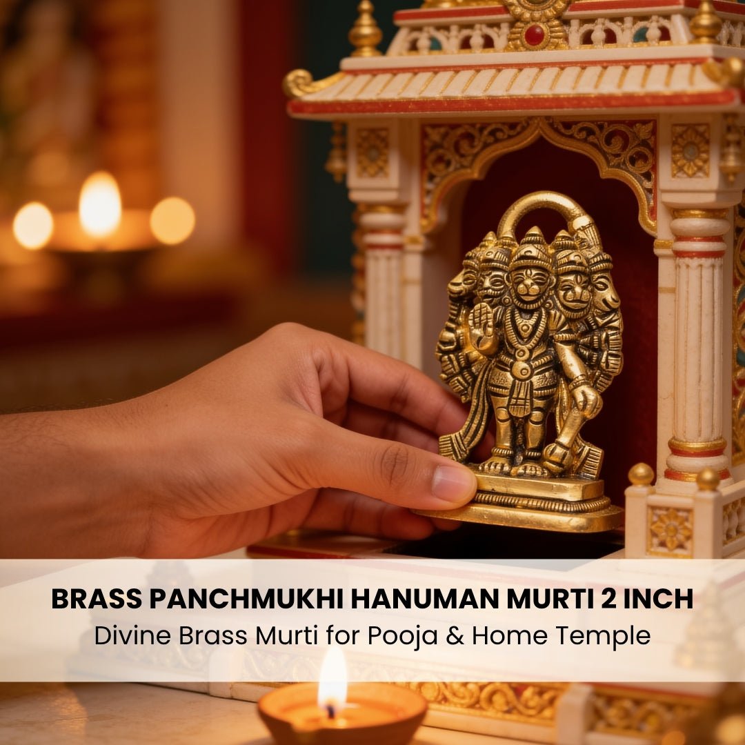 Brass Panchmukhi Mahabali Hanuman for South Facing House Vastu - plusvalueindia