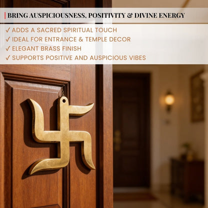 Brass Swastik for Vastu - Auspicious Good Luck Symbol & Pooja Idol for Home & Office - plusvalueindia