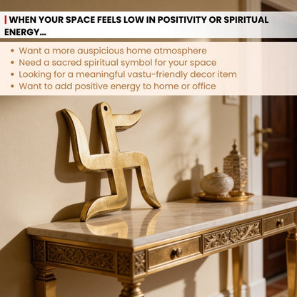 Brass Swastik for Vastu - Auspicious Good Luck Symbol & Pooja Idol for Home & Office - plusvalueindia
