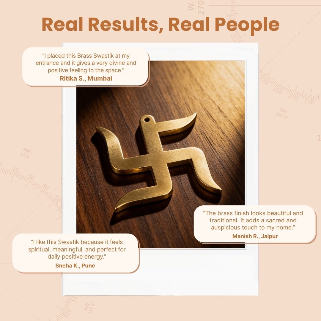 Brass Swastik for Vastu - Auspicious Good Luck Symbol & Pooja Idol for Home & Office - plusvalueindia