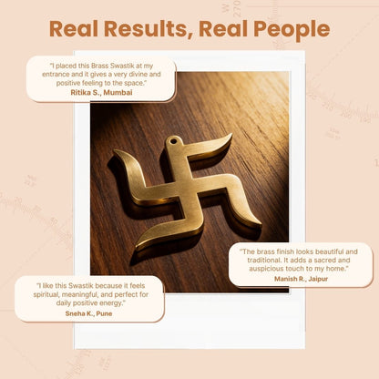 Brass Swastik for Vastu - Auspicious Good Luck Symbol & Pooja Idol for Home & Office - plusvalueindia