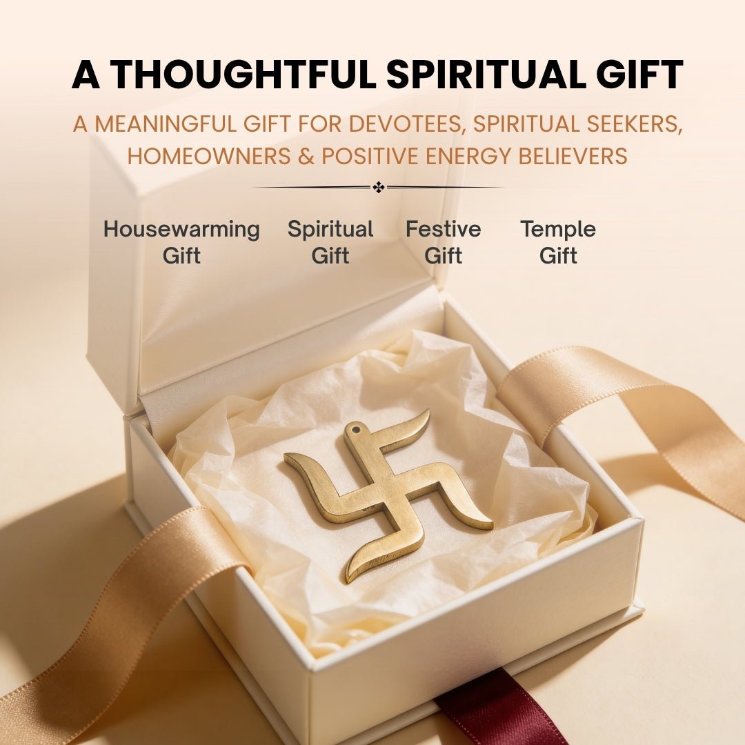 Brass Swastik for Vastu - Auspicious Good Luck Symbol & Pooja Idol for Home & Office - plusvalueindia