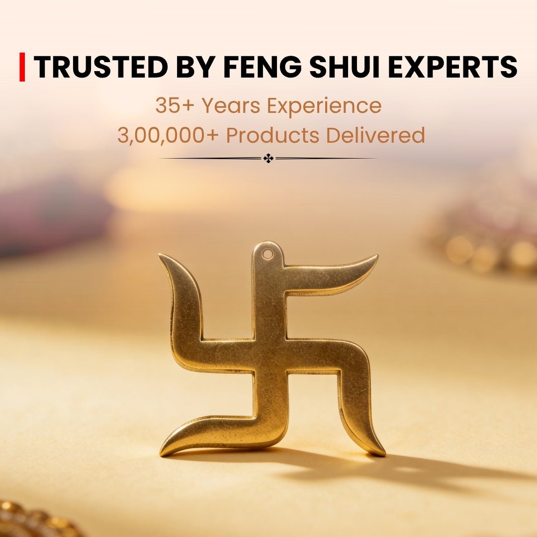 Brass Swastik for Vastu - Auspicious Good Luck Symbol & Pooja Idol for Home & Office - plusvalueindia