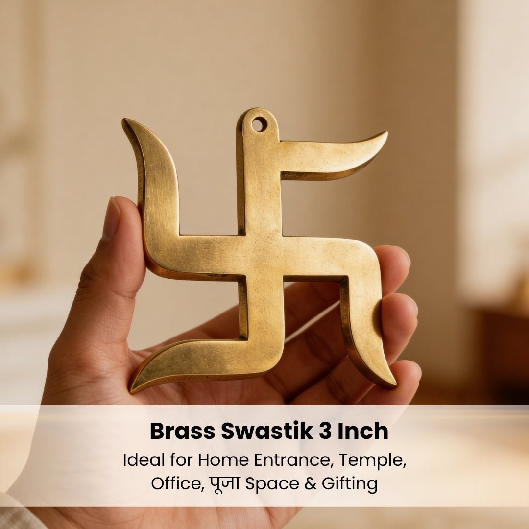 Brass Swastik for Vastu - Auspicious Good Luck Symbol & Pooja Idol for Home & Office - plusvalueindia