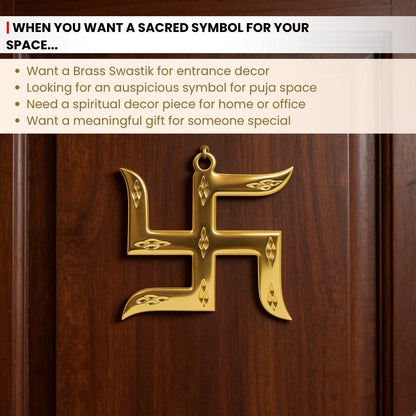 Brass Swastik for Vastu - Auspicious Good Luck Symbol for Home and Office, 3 inch - plusvalueindia