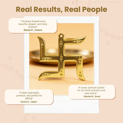 Brass Swastik for Vastu - Auspicious Good Luck Symbol for Home and Office, 3 inch - plusvalueindia