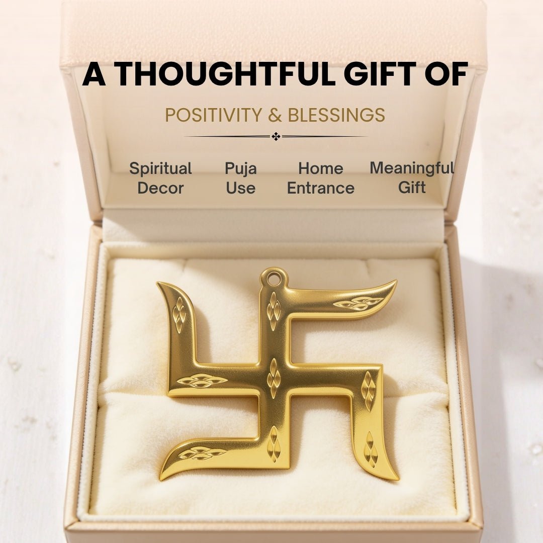 Brass Swastik for Vastu - Auspicious Good Luck Symbol for Home and Office, 3 inch - plusvalueindia