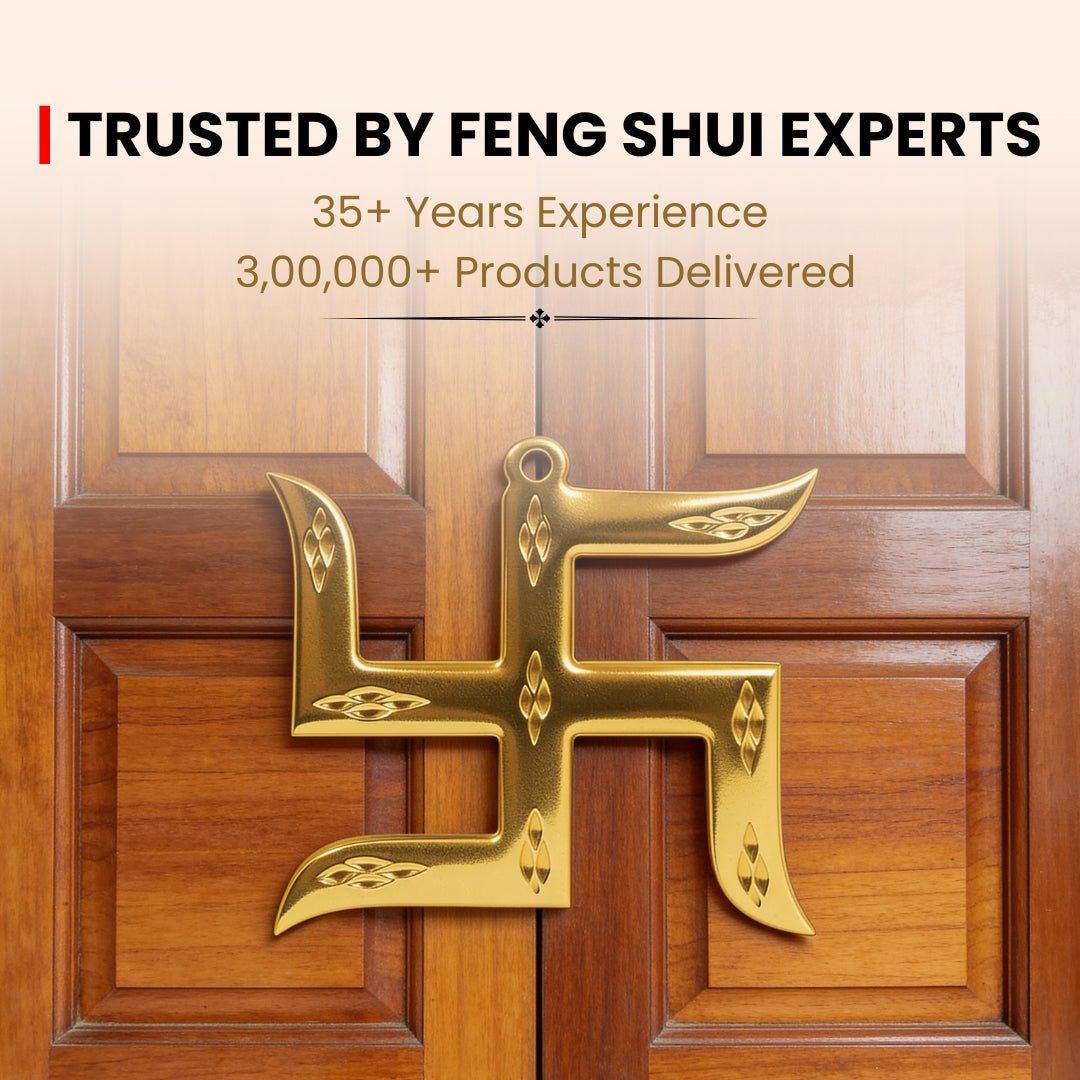 Brass Swastik for Vastu - Auspicious Good Luck Symbol for Home and Office, 3 inch - plusvalueindia